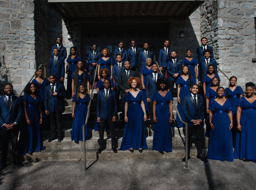 Members of The Aeolians pose for a picture. 