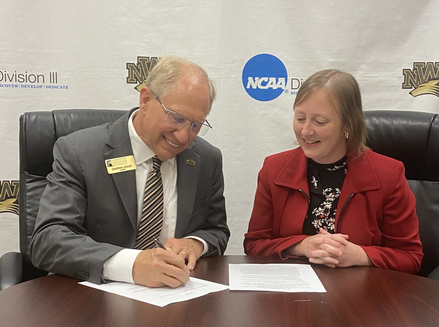 NWU President Darrin Good and York University Provost Shannon Leiden