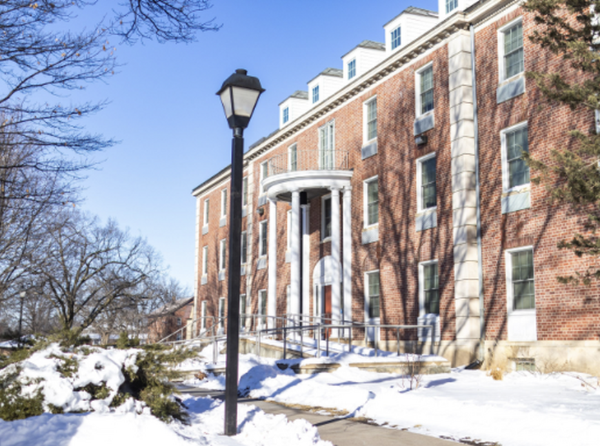 Snow on campus.