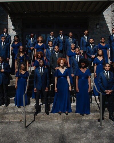 Members of The Aeolians pose for a picture. 