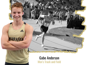 NWU's Gabe Anderson of men's track and field competes in an event.