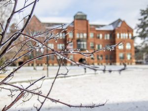 Photo of campus snow.