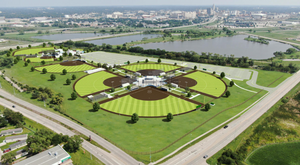 Architect rendering of baseball and softball fields.