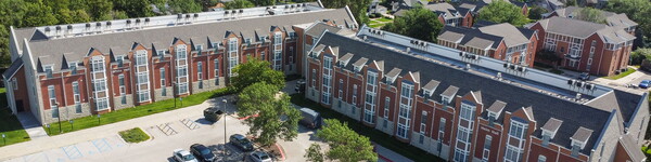 Aerial view of Heim and White Halls.