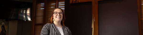 Headshot of NWU's university minister Maddie Baugous