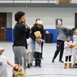 NWU softball and baseball players lead clinic with The Malone Center.